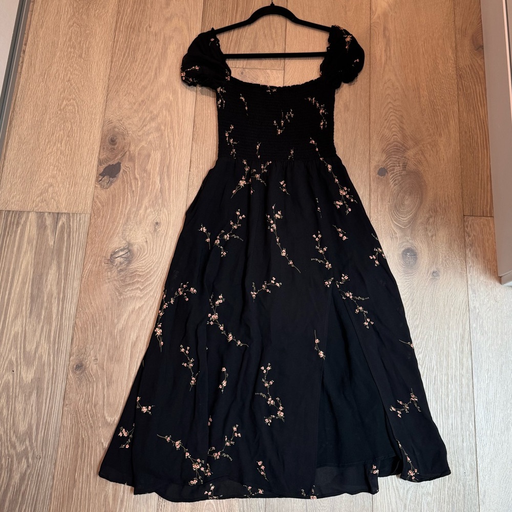 EUC Reformation Black Floral Midi Dress - Picture 6 of 6